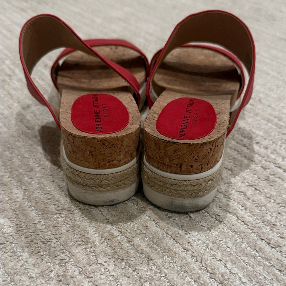 Adrienne Vittadini Women's Red Sandals - Picture 2 of 4
